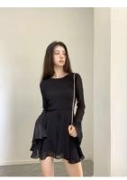Elegante Vestido Mini de Encaje con Lazo Trasero Moda Femenina para Fiestas - details 4