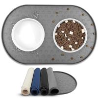 Dog Food Mat Pet Placemat Cat Bowl Pad Cats Drinking Feed Mats Easy to Clean Non-Slip Silicone Round Pet Feeding Water Supplies - details 7
