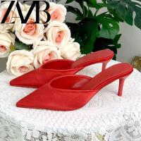 Zapatos de tacón alto de diseño minimalista con tiras puntiagudas de boca poco profunda y tacones altos ahuecados para mujer - details 9