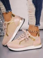 Zapatillas De Mujer 2023 Nuevas Plataforma Cómodas De Cuero Parcheado Zapatos De Correr Al Aire Libre Deporte Casuales Ladies - details 20