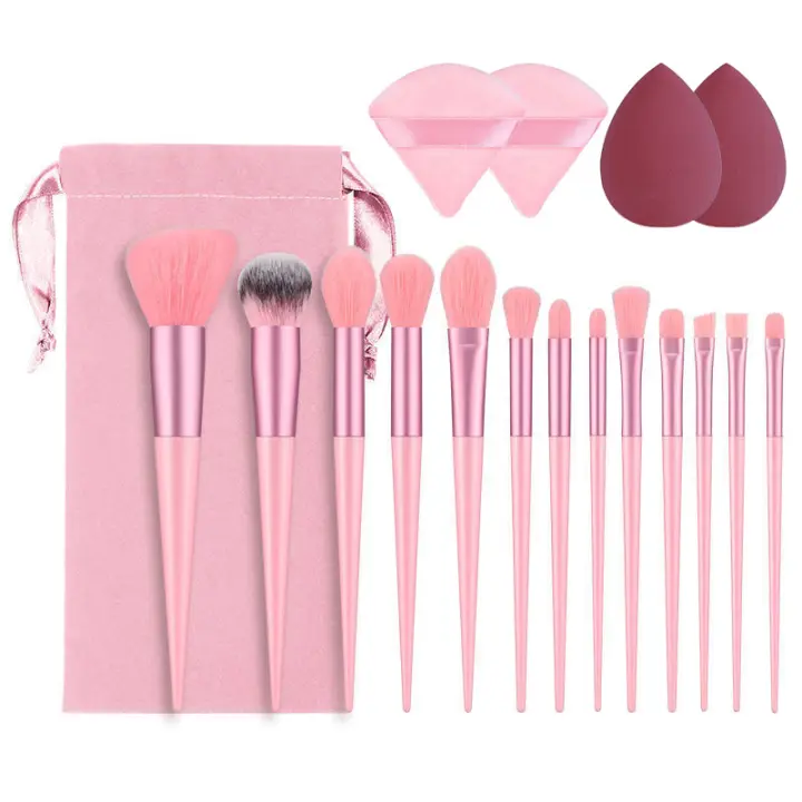Juego de brochas de maquillaje con 4 esponjas Puff para mujer, cosmética coreana, brocha para rubor y base, Kit completo - 1
