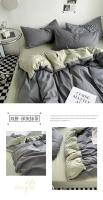 Juego de ropa de cama estilo Ins, edredón individual y doble, funda de almohada, microfibra suave, tamaño Queen completo - details 8