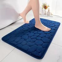Alfombrilla de baño antideslizante 3D, felpudo absorbente con relieve de adoquines, lavable a máquina, de secado rápido - details 4