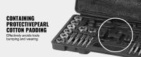 SucceBuy Juego de troqueles y roscas, 40 piezas, M3-M12 métrico, acero para rodamientos, herramientas de roscado externo/interno, accesorios completos con estuche de almacenamiento - details 3