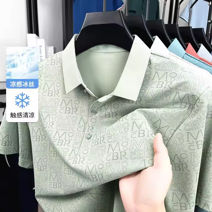 Camiseta de manga corta con cuello para hombre de mediana edad, POLO informal y versátil, Top holgado, verano 2025 - 1