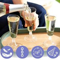 Copas desechables de plástico para Bar, Copas de champán brillantes, flautas de champán transparentes, Copas de tostado para fiesta de bodas, 25 piezas, 150ml - details 6