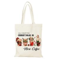Bolsos De señora, bolso De mano De lona De Feliz Navidad, regalo De Año Nuevo para mujer, bolsos De dibujos animados, bolso De hombro para mujer, bolso De compras ecológico - details 9