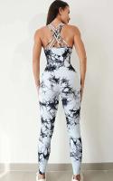 Levantamiento de cadera deportivo para fiesta de yoga teñido con lazo sin costuras, mono trasero de una pieza, mallas para mujer, ropa deportiva para gimnasio - details 21