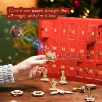 Calendario clásico de cuenta regresiva navideña de madera con 24 cajas ciegas - Decoración de árbol de Adviento de bricolaje, coleccionables de decoración del hogar con temática de plantas - Regalo de Navidad ideal para familiares y amigos - Lo mejor para - details 4