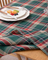 Mantel de Mesa de Cuadros a Cuadros con Borla Cubierta de Mesa sin Arrugas Lavable para Navidad, Fiestas y Año Nuevo - details 9