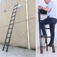 Escalera telescópica de 6,2 m con 2 ganchos, 15 peldaños, de aluminio, portátil, antideslizante, multiusos, capacidad de carga de 150 kg, EN131 - details 16