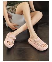 Nuevas zapatillas de cuero ropa casual de moda versátil fondo plano medio arrastre zapatillas de playa premium para mujer - details 1