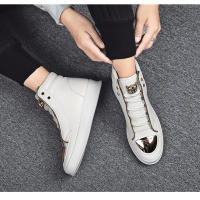 Zapatillas altas de marca para hombre, zapatos deportivos con plataforma de leopardo, zapatos de entrenamientos deportivos, zapatos de Skate informales, zapatos deportivos de tenis a la moda para niños - details 12