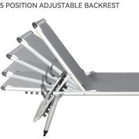 Tumbona plegable de aluminio sin sombrilla, Azul - details 26