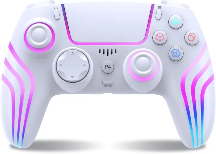 Controlador inalámbrico para PS4 con iluminación LED, mando a distancia para PS4 con doble choque, sensor de seis ejes, controlador de juego - 1
