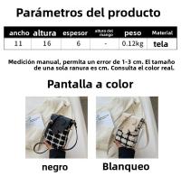 Bolso pequeño de estilo coreano con diseño de nicho para mujer, nuevo bolso para teléfono a cuadros a la moda, bolso cruzado de lana de verano, pequeño bolso cuadrado - details 1
