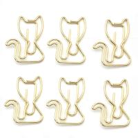 10 Uds. De Clips de papel en forma de gato para estudiantes, soporte de marcapáginas de Metal de dibujos animados, clip de papel de Metal creativo bonito - details 1