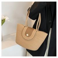 Bolso de mujer de gran capacidad, bolso de mano portátil con bandolera, bolso tejido de paja - details 2