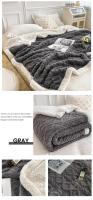 Manta cálida a cuadros para cama, edredón grueso y suave, funda de lana doble, colcha para invierno - details 11