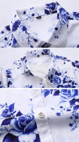 Camisas Casuales para Hombres con Estampado de Flor Material de Poliéster Vestido Formal sin Hierro - details 7