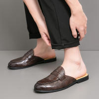 Zapatillas de cuero con punta en relieve para hombre, zapatos cómodos, ligeros, informales, formales, talla 38-47 - details 4