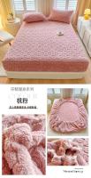 Funda de colchón de terciopelo grueso, Protector de almohadilla de cama tejido de amor, Sábana bajera cálida de felpa para el hogar, colchas de dormitorio - details 18