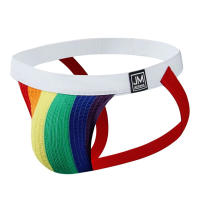 JOCKMAIL-ropa interior Sexy Gay para hombre, suspensorio, Tanga con anillo, Cuecas, Mascuas, calzoncillos transpirables de malla de cintura baja de arcoíris - details 11