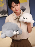 Almohada de sello Kawaii para niños y niñas, cojín de felpa de 30/40/60Cm, bonito Animal suave para acuario, morsa, León marino, regalo - details 2