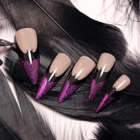 Uñas postizas de Halloween con estampado de murciélago, duraderas y no divididas, cómodas, para ir de compras, viajar y salir - details 5