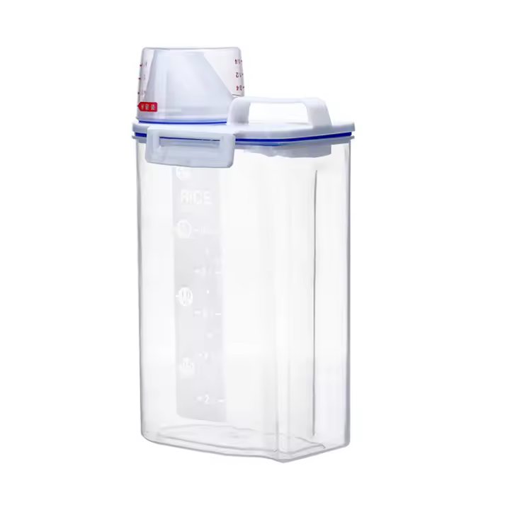 Tarro de Almacenamiento de Comida para Mascotas 2kg Contenedor de Plástico con Taza de Medición - 1