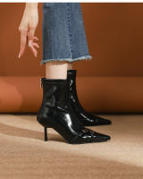 Moda nueva hebilla de cinturón stiletto botas cortas de mujer - details 12