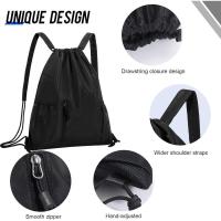 Mochilas de cuerdas, Mochila deportiva ligera de nailon impermeable, bolsa de gimnasio con cordón para hombres y mujeres, Bolsa de - details 1