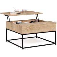 Mesa de centro, con tablero abatible integral y estante inferior, diseño industrial - details 0