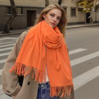 Bufanda de Cachemira de Color liso para mujer, chales gruesos y cálidos de Pashmina con borlas, manta femenina, Hijab, 2024 - details 10