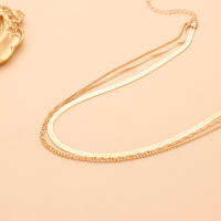 Nuevo collar multicapa con cuentas redondas de hueso de serpiente para mujer, collar de aleación personalizado Simple a la moda - details 2