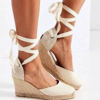 Sandalia para mujer, sandalia con plataforma de yute, cuñas esparto, sandalias para mujer - details 1