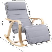 Mecedora, Sillón Tumbona, Color Gris, 125 x 91 x 67 cm - details 7