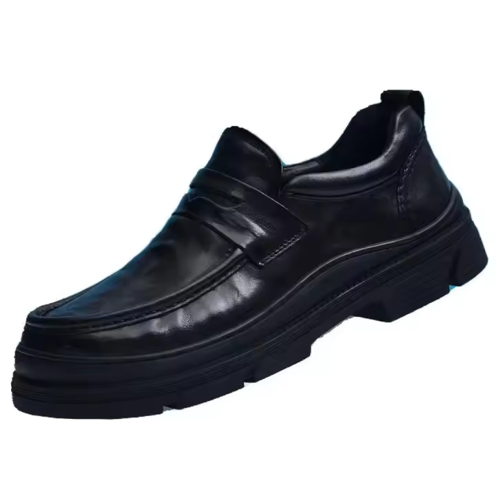 Zapatos casuales versátiles de la plataforma del pedal perezoso de la moda casual de los hombres transpirables de cuero - 1