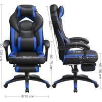 Silla de Oficina con reposapiés telescópico - Reposacabezas Ajustable - Soporte Lumbar - Carga máxima 150 kg - Negro - details 29
