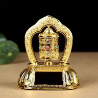 Buddhist Prayer Wheel Car Interior Ornament Accessories Solar Decoration