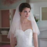 Velo de novia corto barato con borde cortado en peine, 2 capas, accesorios de boda simples 2025 - details 3