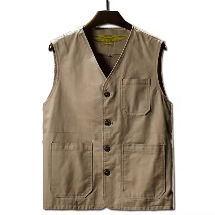 Chaquetas Ligeras de Primavera para Hombres Cómodas sin Mangas con Bolsillos - 1