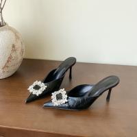 Nuevo temperamento francés puntiagudo, diamantes de imitación, uso exterior, tacones altos, tacones finos, zapatillas geniales - details 42