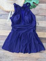Traje de baño de una pieza de talla grande para mujer, traje de baño grande con falda, monokini vintage, 2023 - details 15