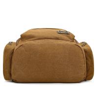 Mochila de lona de moda para hombre, bolso escolar informal Retro, Asa superior y gran capacidad, mochila d - details 13