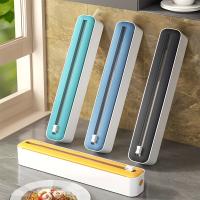 Cortador de película adhesiva, artefacto de refrigerador sin lágrimas para cocina casera, caja de corte de cubierta de película adhesiva multifuncional para colgar en la pared magnética - details 0