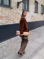 Chaqueta de Camurça Suétera Marrón Vintage Abrigo Casual para Mujer de Moda Callejera 2023 - details 14