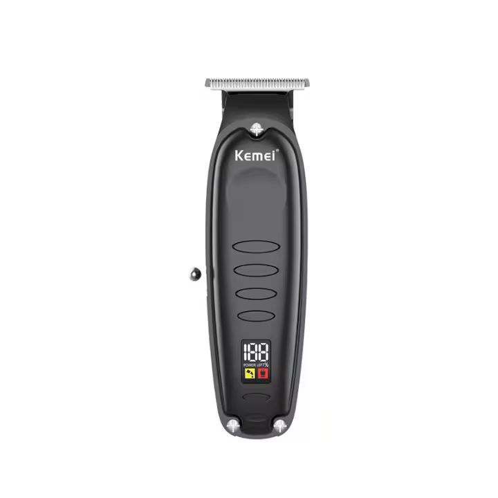 Kemei-cortadora de pelo inalámbrica, 0mm, Zero Gapped, cortadora de tallado, pantalla LCD, máquina de corte de acabado eléctrica profesional, peluquería - 1