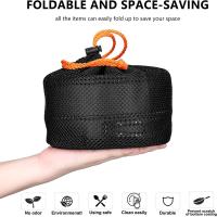 Juego de utensilios de cocina de aluminio para acampar al aire libre, tetera plegable para acampar y sartenes, equipo con bolsa de malla - details 2