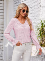 Ropa de calle informal elegante para mujer, camisetas lisas para mujer, ropa de moda para mujer, camisas Vintage para mujer, Top de primavera - details 16